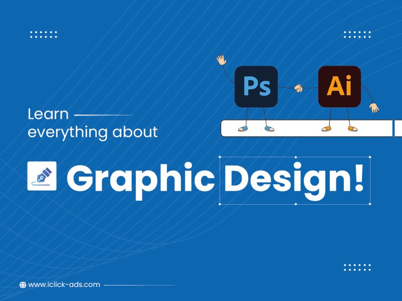 Text-based illustration of graphic design (Learn everything about graphic design)